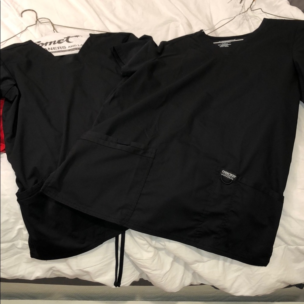 2 sets black scrubs